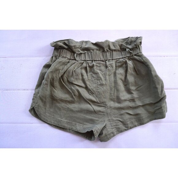 Frame Paperbag Pocket High Rise Short Army Green - Size XS - Picture 2 of 8